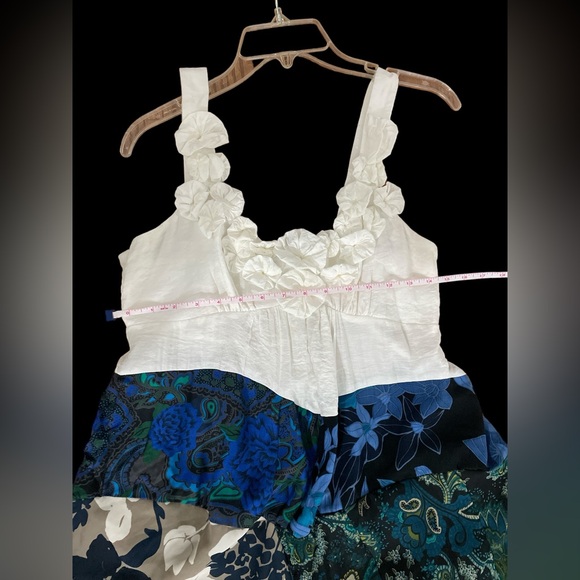 One of a kind reworked Anthropologie F21 floral chiffon yo yo  tunic dress M - Picture 4 of 5